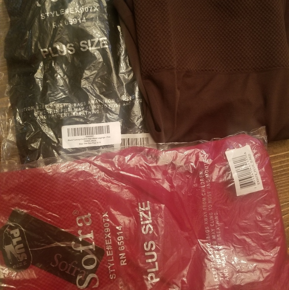 3 pair NWT Tummy Control Plus Size Leggings